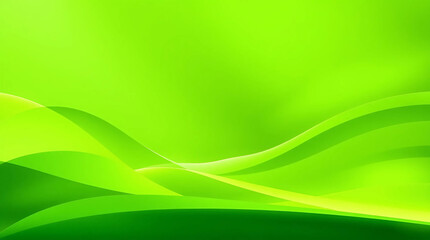 Vibrant Green Abstract Background with Smooth Wave Patterns