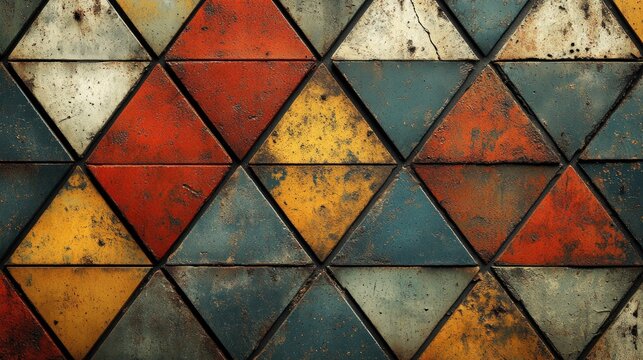 Rustic triangular tiles wall texture background