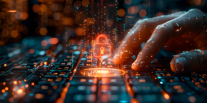 Manos tecleando una contrase&ntilde;a segura