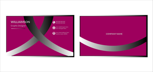 Double sided creative card template. Landscape and horizontal orientation. Horizontal and vertical layout. Vector illustration.