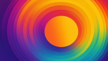 Vibrant rainbow grainy gradient circle purple yellow blue orange abstract retro banner design