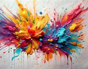 explosión de color; acuarela abstracta hecha a mano; aislada sobre fondo blanco para decoración