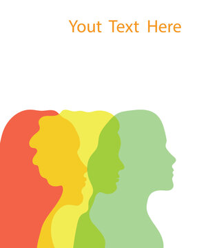Diverse Women Silhouette Profiles &ndash; Multiethnic Female Faces in Side View, Group Diversity Concept Vector Illustration. Only commercial use. 