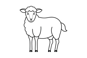 sheep line art vector, Sheep silhouette isolated on white background. Sheep Vector illustration 