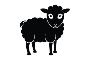 sheep line art vector, Sheep silhouette isolated on white background. Sheep Vector illustration 