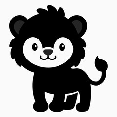 Fototapeta premium Cute baby lion vector on white background.
