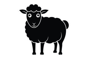 sheep line art vector, Sheep silhouette isolated on white background. Sheep Vector illustration 