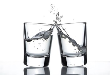 Clinking Glasses with Splashing Liquid