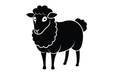 sheep line art vector, Sheep silhouette isolated on white background. Sheep Vector illustration 