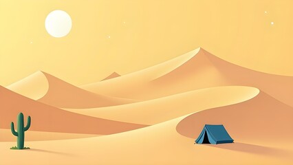 Tents at Desert Sunset