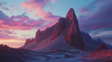 Fototapeta premium tranquil alpine valley with vivid wildflowers and snowy mountain peaks image