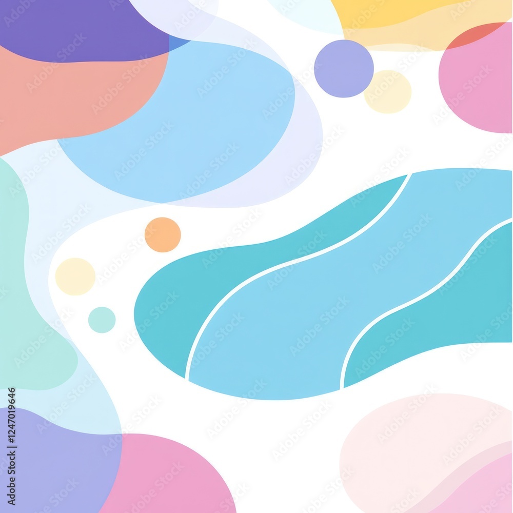 Poster abstract flowing shapes background. vector art with vibrant colors, for web design