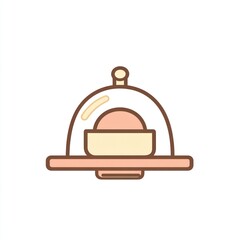 Obraz premium Served Dessert Dish, Cute Illustration