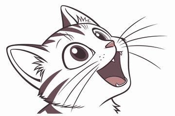 vector illustration of cartoon cat