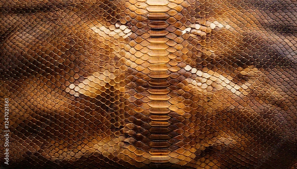 Wall mural close-up view of intricate snake skin patterns highlighting texture and colors