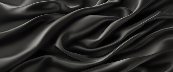 Obraz premium Elegant Black Silk Fabric with Rich Texture for Ramadan Gatherings