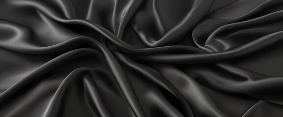 Obraz premium Elegant Black Silk Fabric with Rich Texture for Ramadan Gatherings