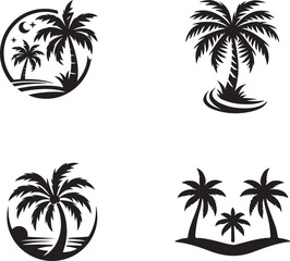 Fototapeta premium set of palm trees