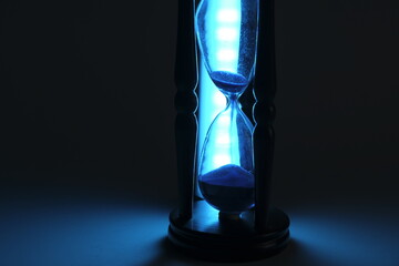 Decreasing Hourglass in a Dark Environment