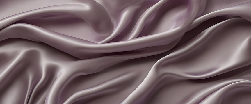 Luxurious Mauve Silk Fabric Draped Elegantly in Soft Waves