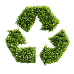 Green Recycling Symbol Made of Leaves