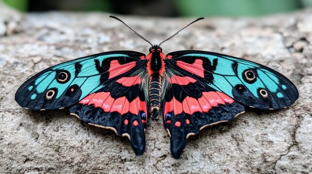 Close up view of the red batterfly