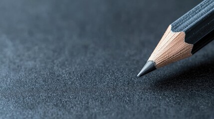 Graphite pencil poised on dark surface, ready to write