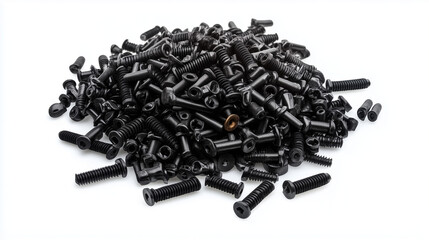 Screws fasteners for various applications isolated on white background