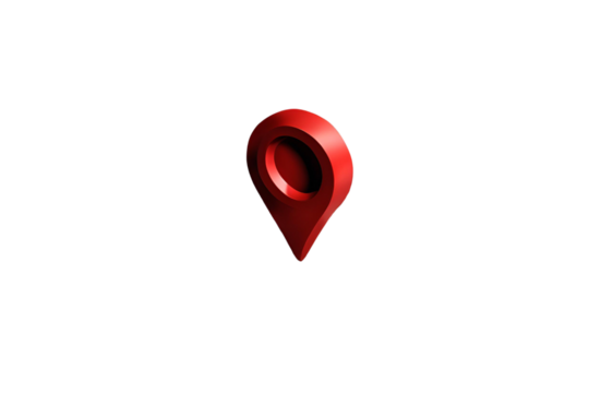 3D Red Map Pin Icon on Clean White Background – Perfect for Any Creative Work

