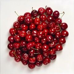 Fototapeta premium many red cherries arranged in a pile