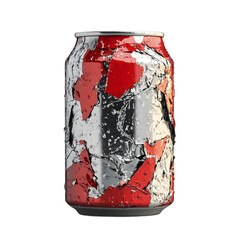 Obraz premium Crushed Aluminum Can on Transparent Background