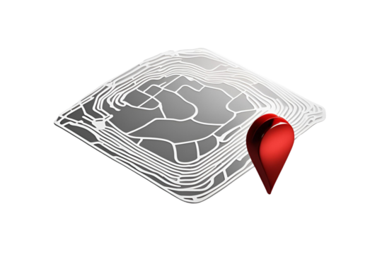 Realistic 3D Red Map Pin Icon on a Clean White Background