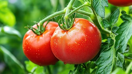 High Tech Tomato Greenhouse with Precision Irrigation - A smart greenhouse optimized for premium tomato production, using AI powered climate monitoring, precision irrigation, and o