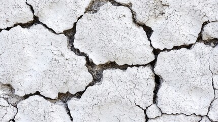 Fototapeta premium Close up of the arid, cracked earth reveals a stark pattern, showing the effects of drought.