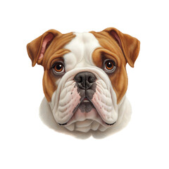 Fototapeta premium Adorable English Bulldog Portrait Close-Up of a Friendly Face