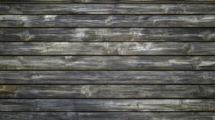 Fototapeta premium Distressed gray wooden planks create a textured background showcasing the beauty of natural wood grain.