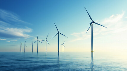 wind turbines energy generation at sea.Environmental technologies