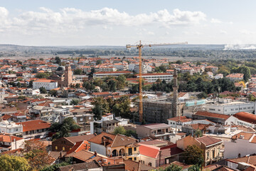 Fototapeta premium Panoramic view of Didymoteicho city Macedonia Evros Greece from the hilltop of medieval fortress or ancient castle