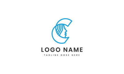 Abstract icons collection  woman c logo