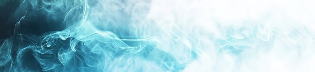 Obraz premium Abstract blue and white smoke swirls, ethereal background texture.