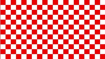 Chessboard background animation, red and white squares. loop animation.