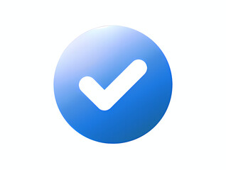 Round Blue Confirm Check Button