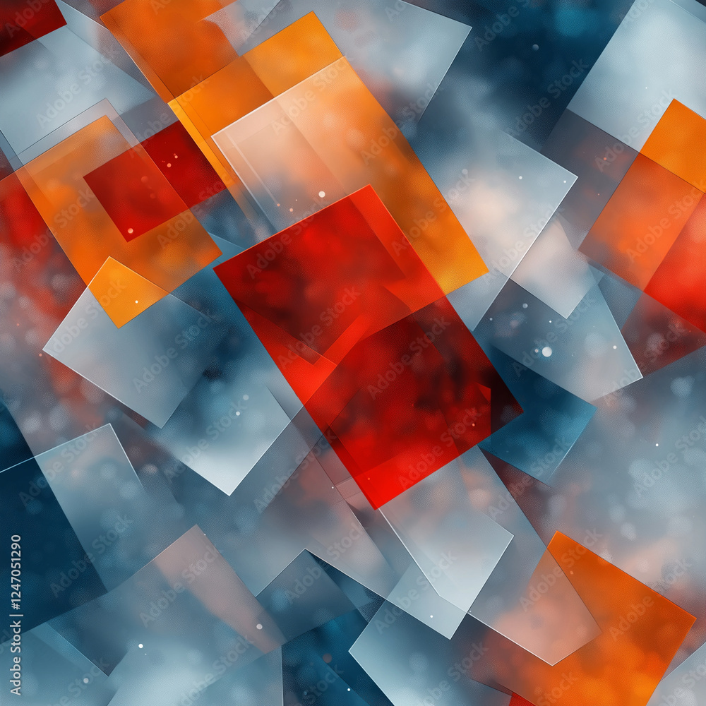 Poster abstract colorful geometric shapes with dynamic feel