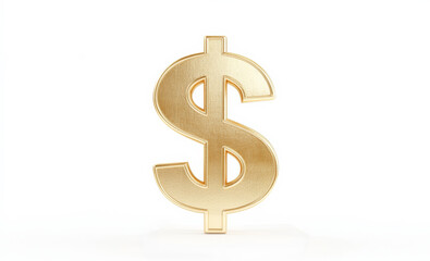 Obraz premium Golden dollar sign representing wealth and financial success in a minimalist setting
