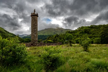 Glenfinnan Monument On The Road To The Isles At Lake Loch Shiel In Lochaber In Scotland, UK