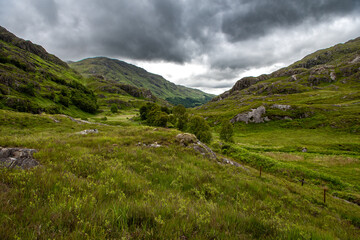 Valley In The Highlands Of Glenfinnan In Lochaber In Scotland, UK