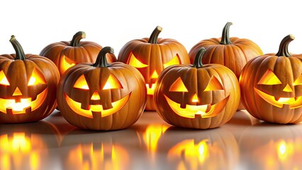 Fototapeta premium Halloween Jack-o'-Lanterns Panoramic Photo