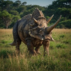 Fototapeta premium The Indian Rhinoceros, Rhinoceros unicornis aka Greater One-horned Rhinoceros A indian rhinoceros Mann mit Nashornba Nashorn bei der Nahrungsaufnahme