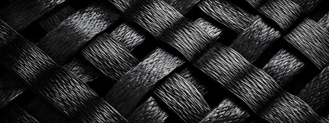 Fototapeta premium Close-up of a carbon fiber material with a woven pattern 