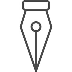 Pen Nib Line Art Sign. Vector Illustration with Single Outline Icon.